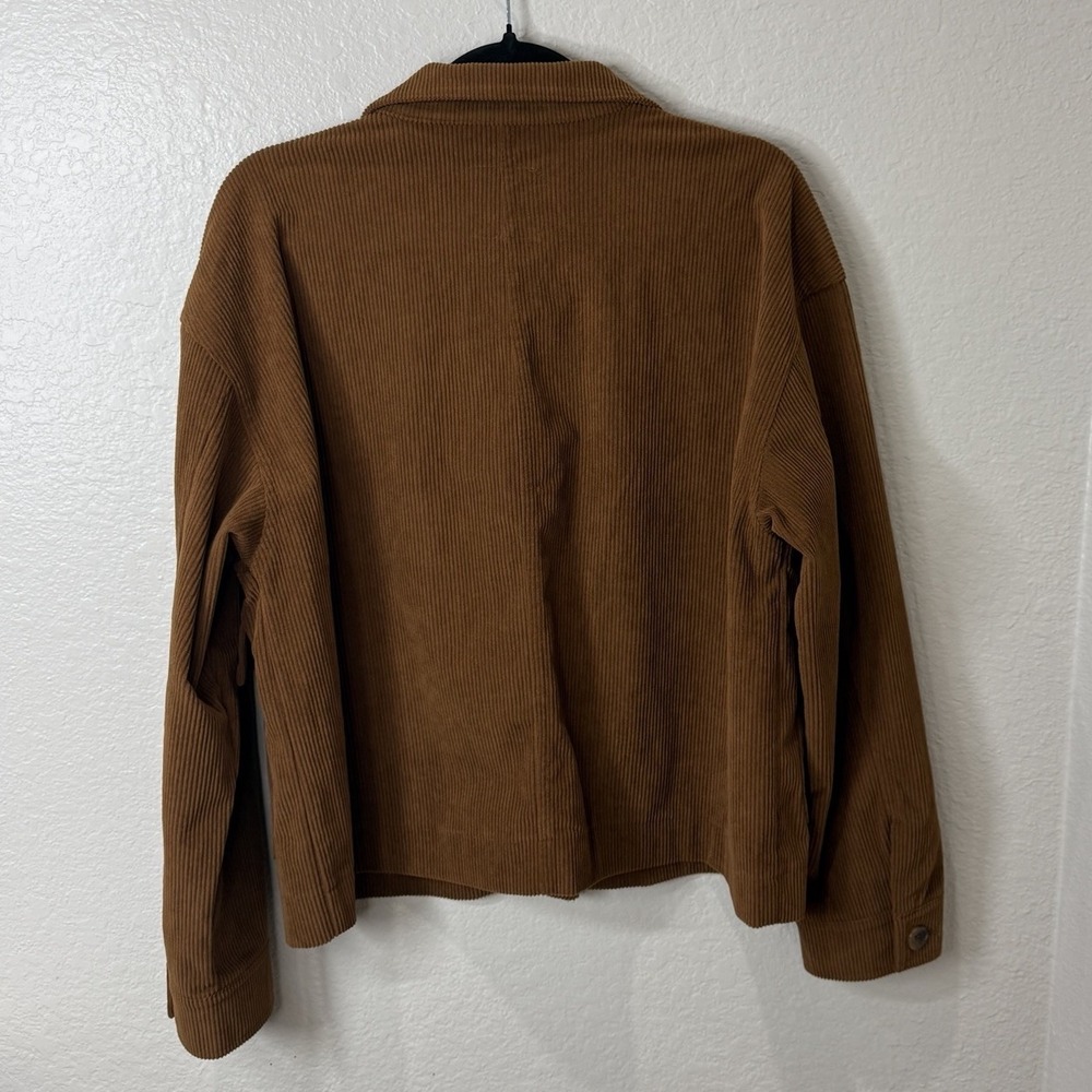Avec Les Filles Brown Corduroy Boxy Jacket Flap Pockets Boho Minimalist LG EUC - Picture 6 of 9